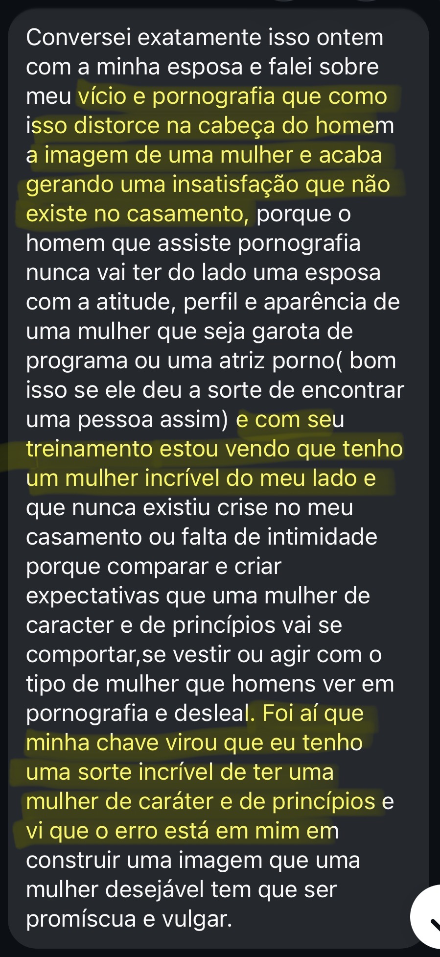 Depoimento — reflexão sobre pornografia e a esposa real