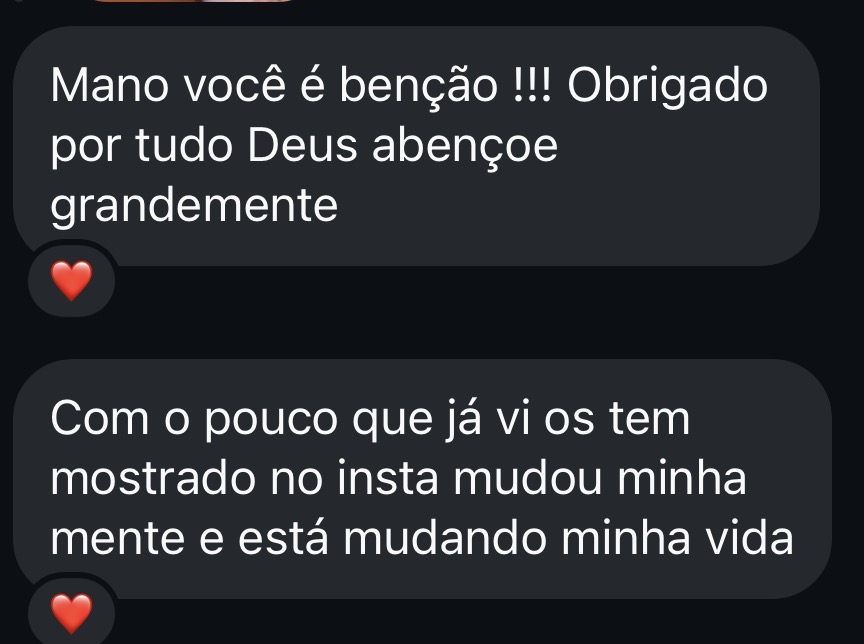 Depoimento — mudou minha mente e minha vida