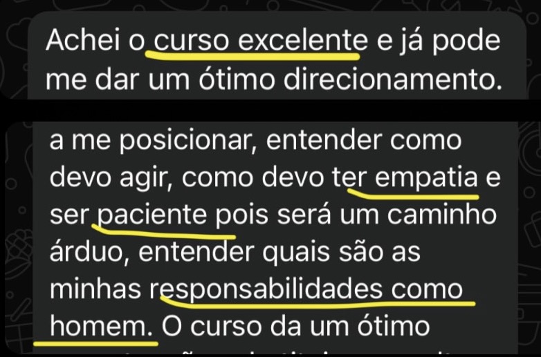 Depoimento — direcionamento como homem