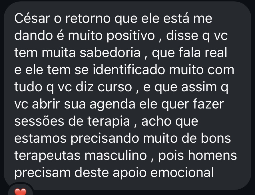 Depoimento — comparando com terapia